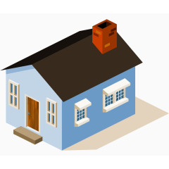 矢量建筑设计房屋蓝色