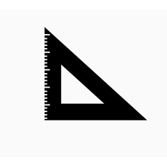 卡通黑色简单学习用品三角尺