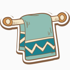 矢量手绘挂起来的毛巾素材