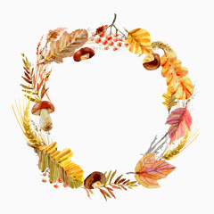 矢量秋天的花环