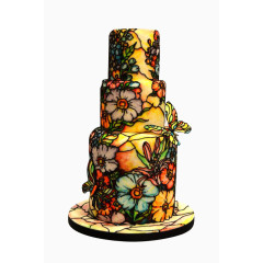 蝴蝶花纹蛋糕免抠图片