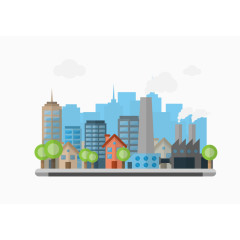 城市建筑插画素材