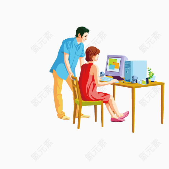 在家办公的美女