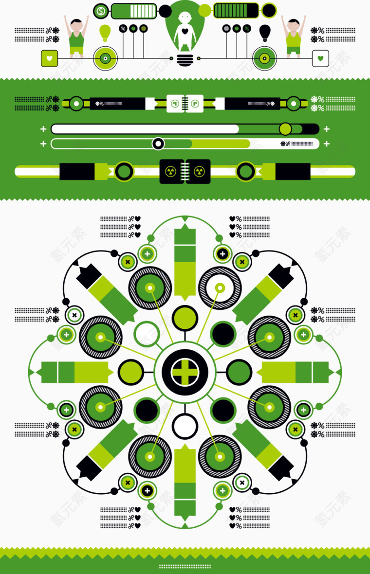 绿色进度条电量条