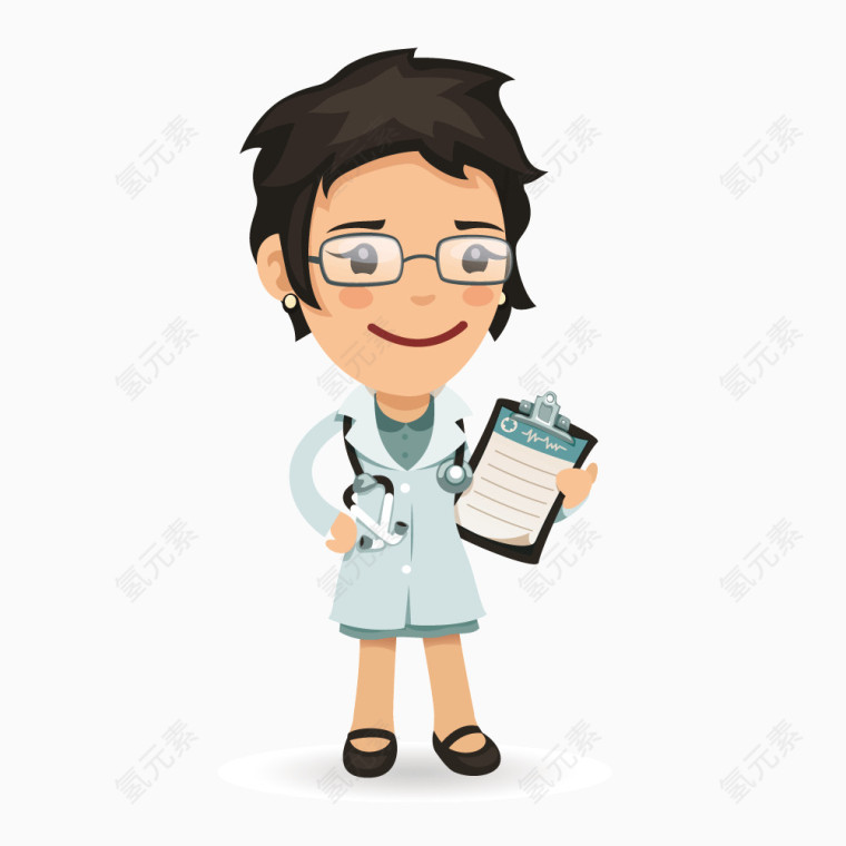 矢量卡通女医生