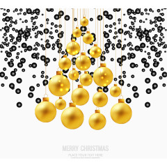 带光效的金色圣诞球