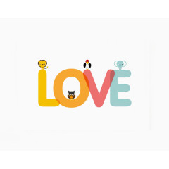 love可爱卡通艺术字免费下载