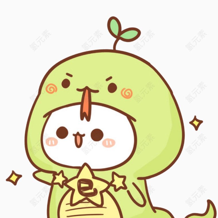 可爱颜文字恐龙头像