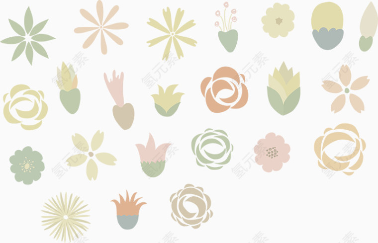 矢量图卡通花骨朵花朵