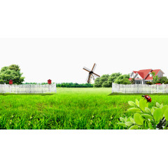 乡村别墅庭院背景素材