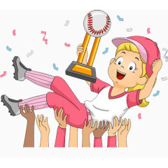 拿着奖杯的运动员