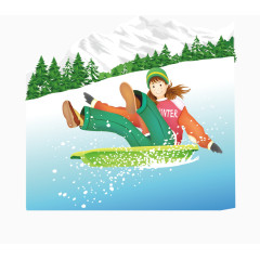 滑雪雪景矢量北极雪