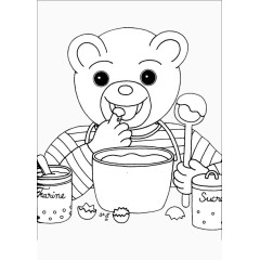 卡通小熊吃蜂蜜