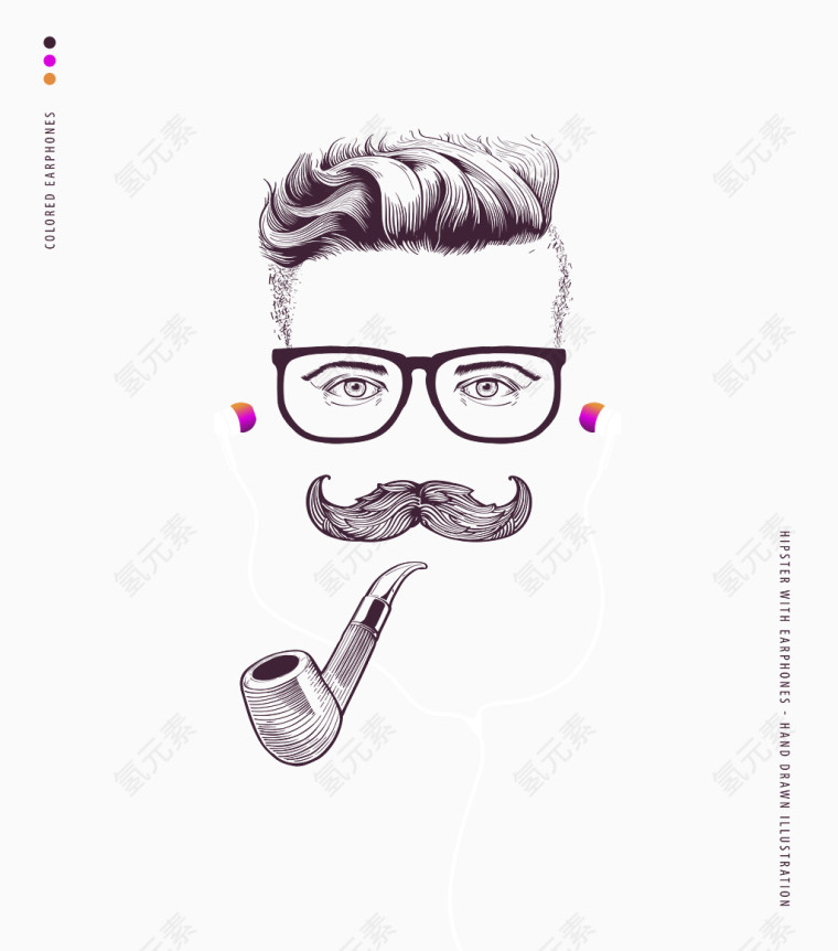 矢量抽烟男人