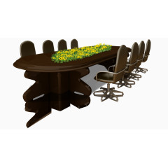 深色会议桌免抠素材