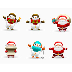 6个可爱雪人图标