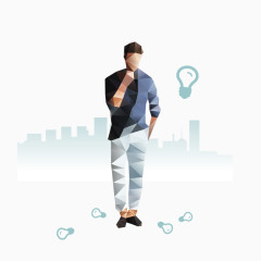 矢量手绘创意男人素材