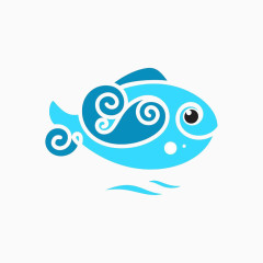 蓝色小鱼素材