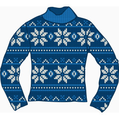 蓝色雪花毛衣