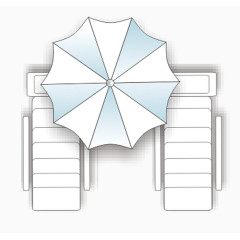 彩平图户型图躺椅休闲椅遮阳伞