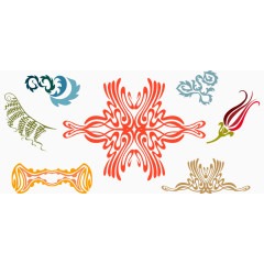 矢量花纹合集复古欧式多色