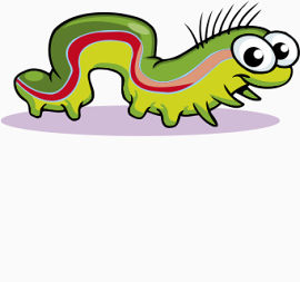 卡通毛毛虫绿红