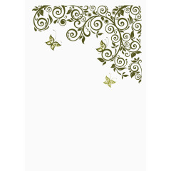 优雅绿色花蔓背景矢量素材