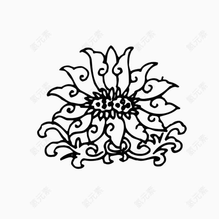 经典民族传统装饰图案纹路画素材