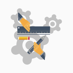 矢量扁平化齿轮和学习素材