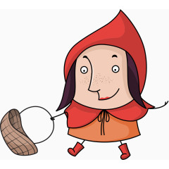 矢量插画扁平场景小红帽