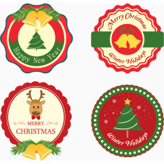 圣诞小鹿促销打折标签矢量素材