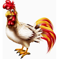 矢量长尾巴公鸡