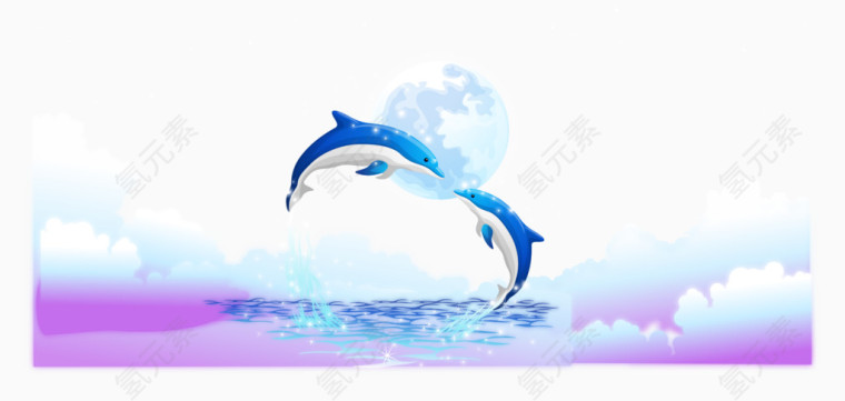 矢量上海海豚素材