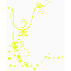 古风黄色花朵圆点装饰