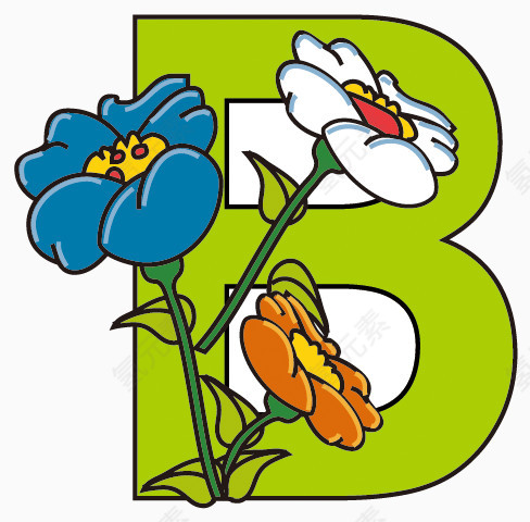 卡通字母B
