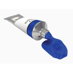 挤出半管的蓝色染料