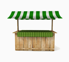 绿色条纹小摊子