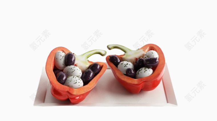 红椒里的豆子免扣素材