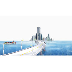 海滨城市背景素材