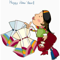 矢量新年卡通女孩