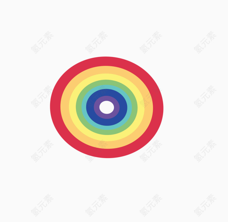 矢量彩虹色靶心设计