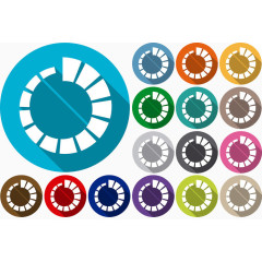 加载和缓冲带按钮长长的影子