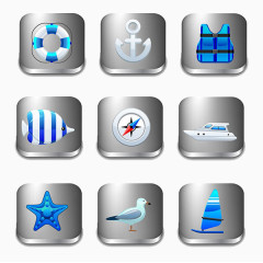 海洋元素水晶图标