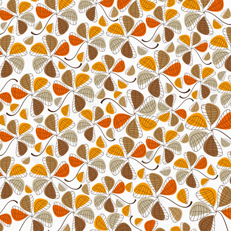 秋天装饰画背景图矢量