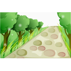 矢量手绘乡村道路