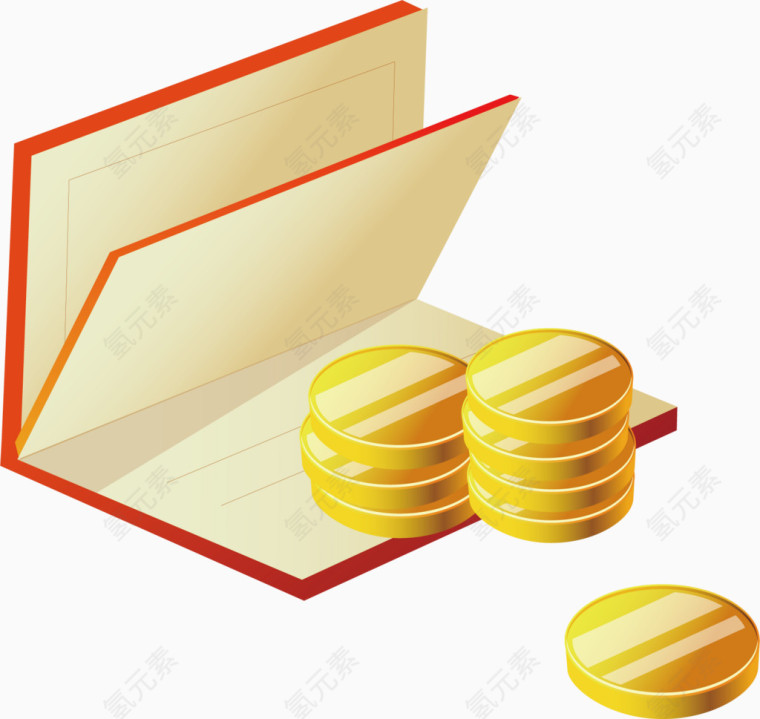 存折与钱币素材图片