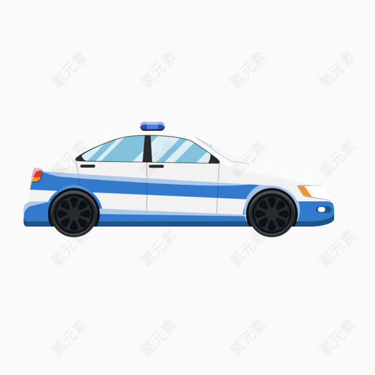白色蓝色警察车辆