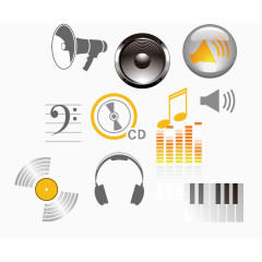 喇叭音乐海报矢量元素