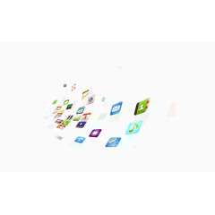 漂浮缤纷杂乱抽象科技元素