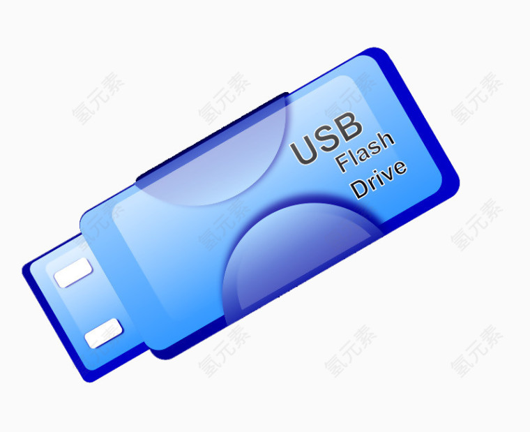 有质感的蓝色USB元素